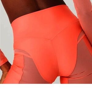 Alo Yoga Heat Wave 5in Vibrant Candy Orange High-Waisted Biker Shorts